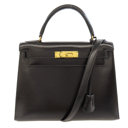 Hermès Kelly 28 Black Leather Hand Bag