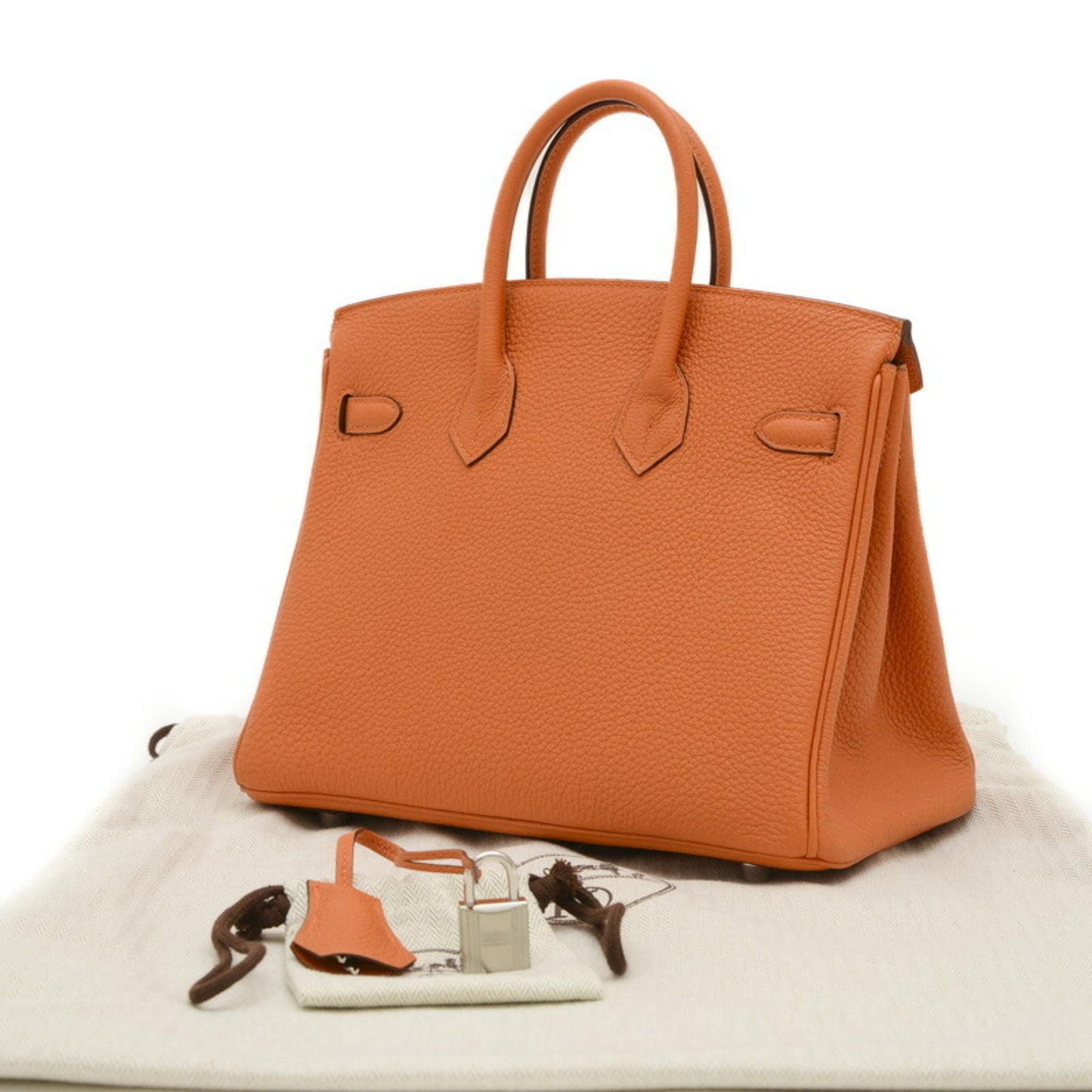 Hermès Birkin 25 Orange Leather Hand Bag