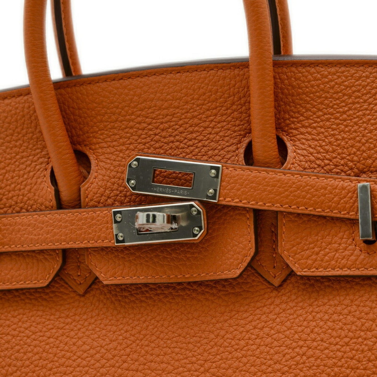 Hermès Birkin 25 Orange Leather Hand Bag