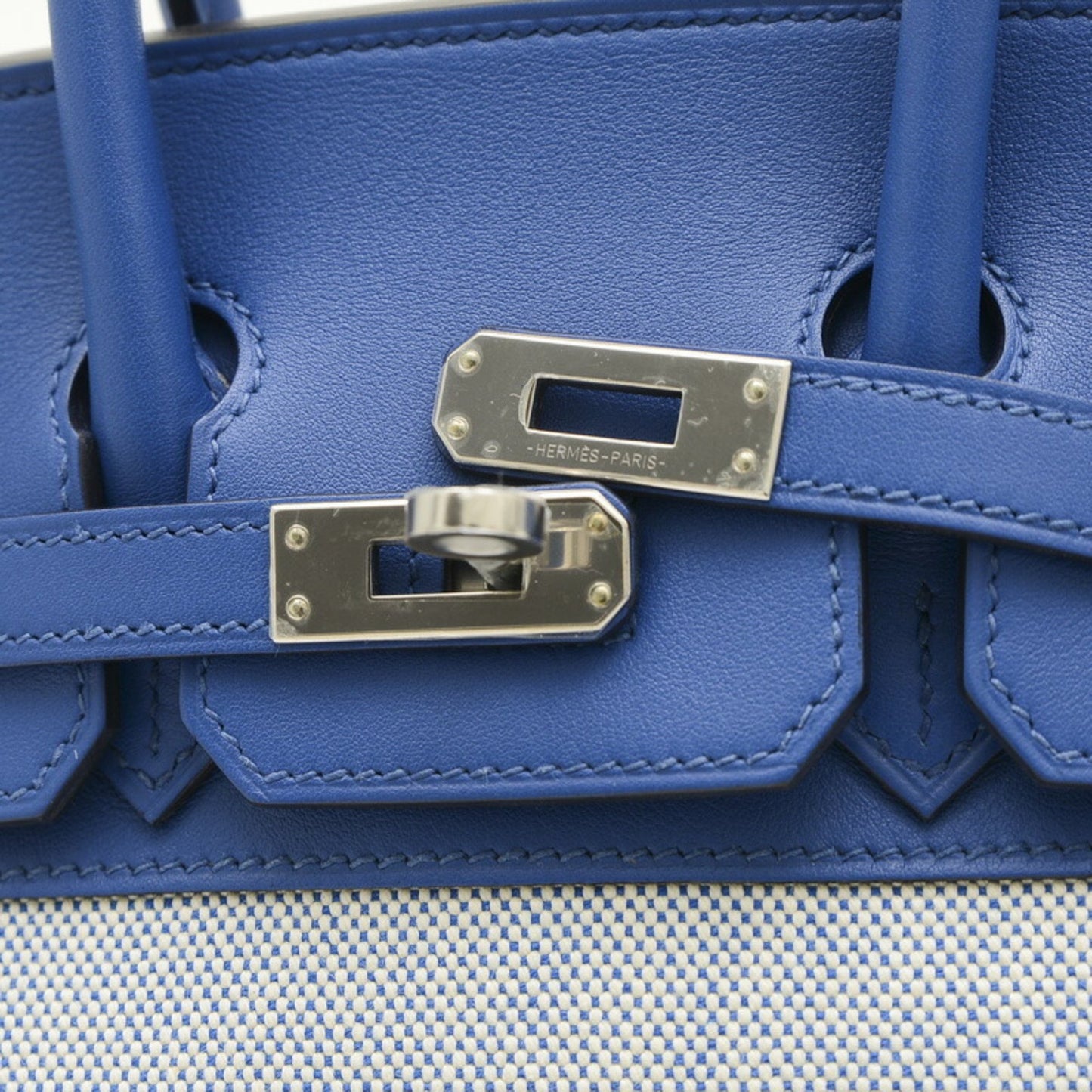 Hermès Birkin 25 Blue Canvas Hand Bag