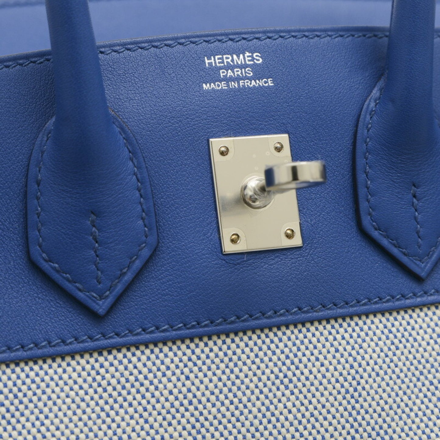 Hermès Birkin 25 Blue Canvas Hand Bag