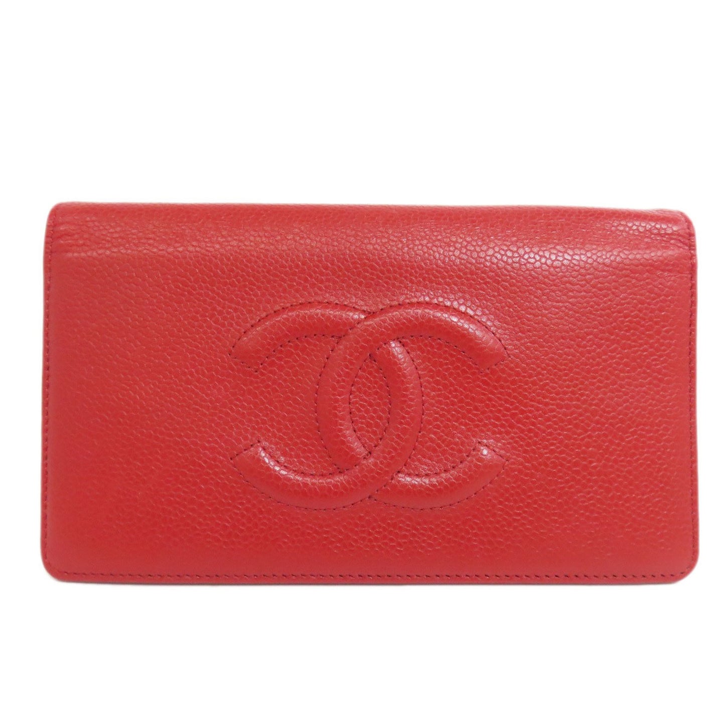 Chanel Logo CC Red Leather Wallet Accessories