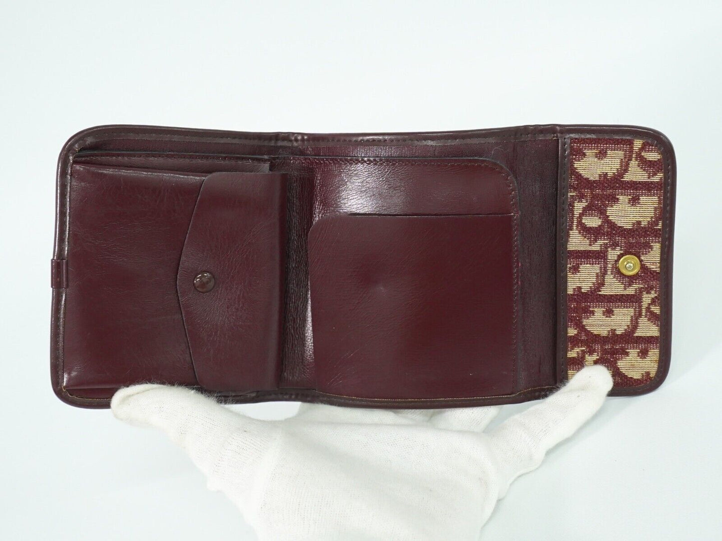 Dior Saddle Burgundy Canvas Wallet Accessories