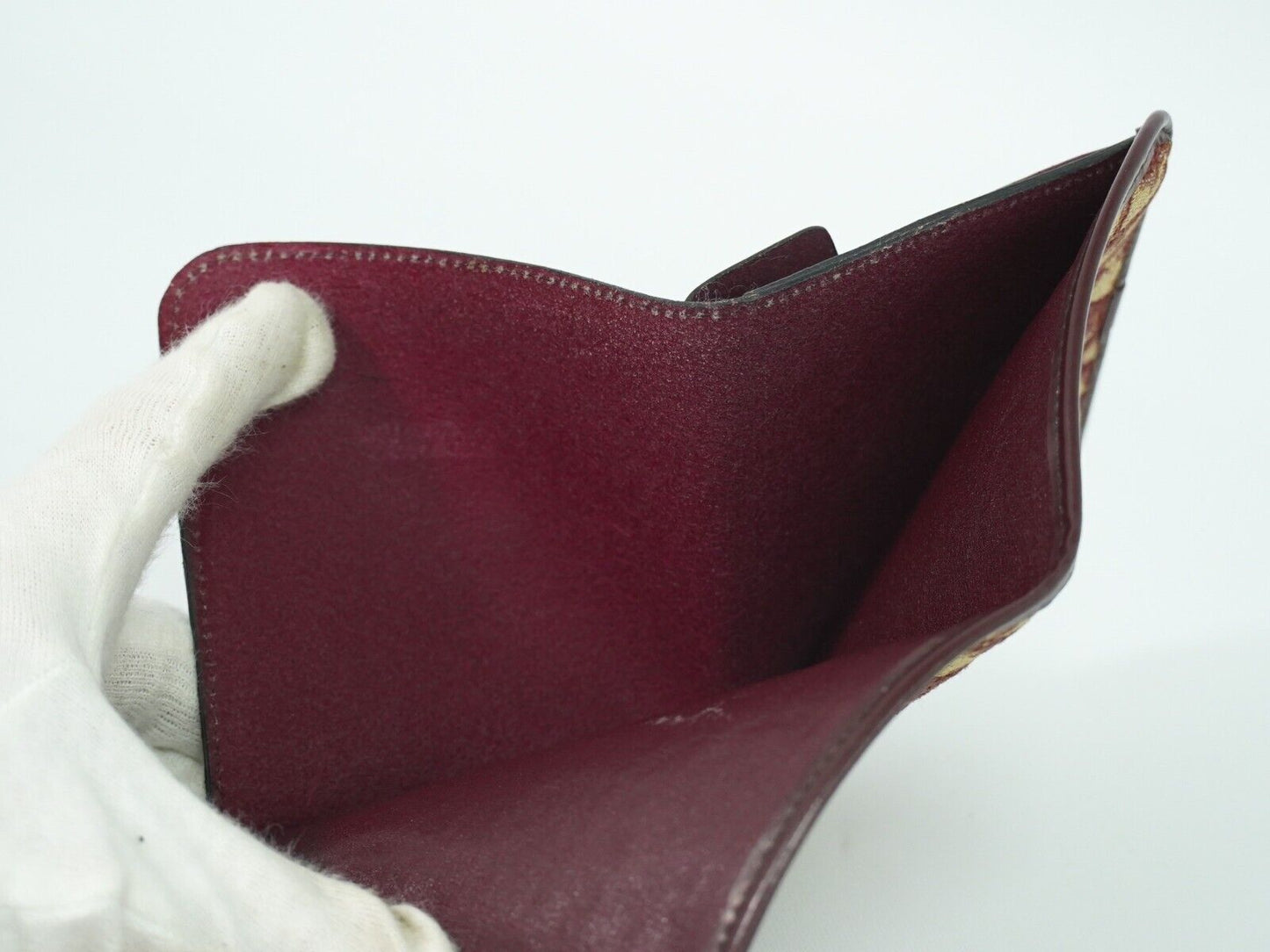 Dior Saddle Burgundy Canvas Wallet Accessories