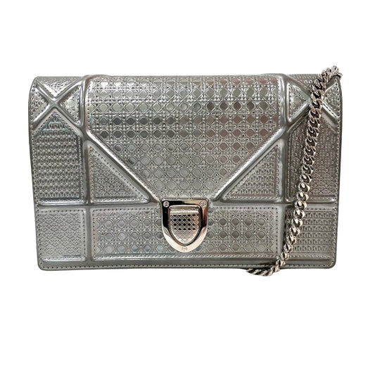 Dior Diorama Silver Leather Shoulder Bag