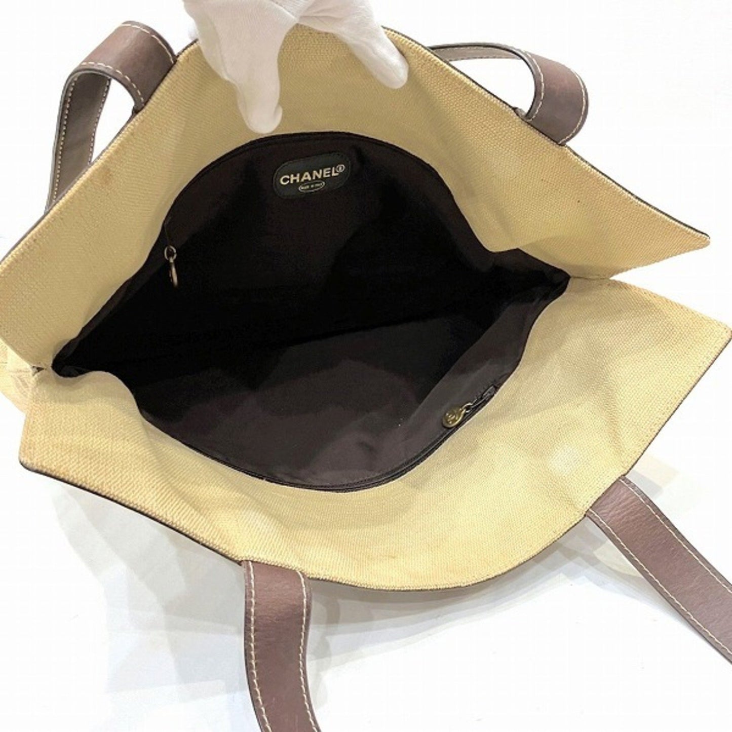 Chanel Shopping Brown Canvas Tote Bag