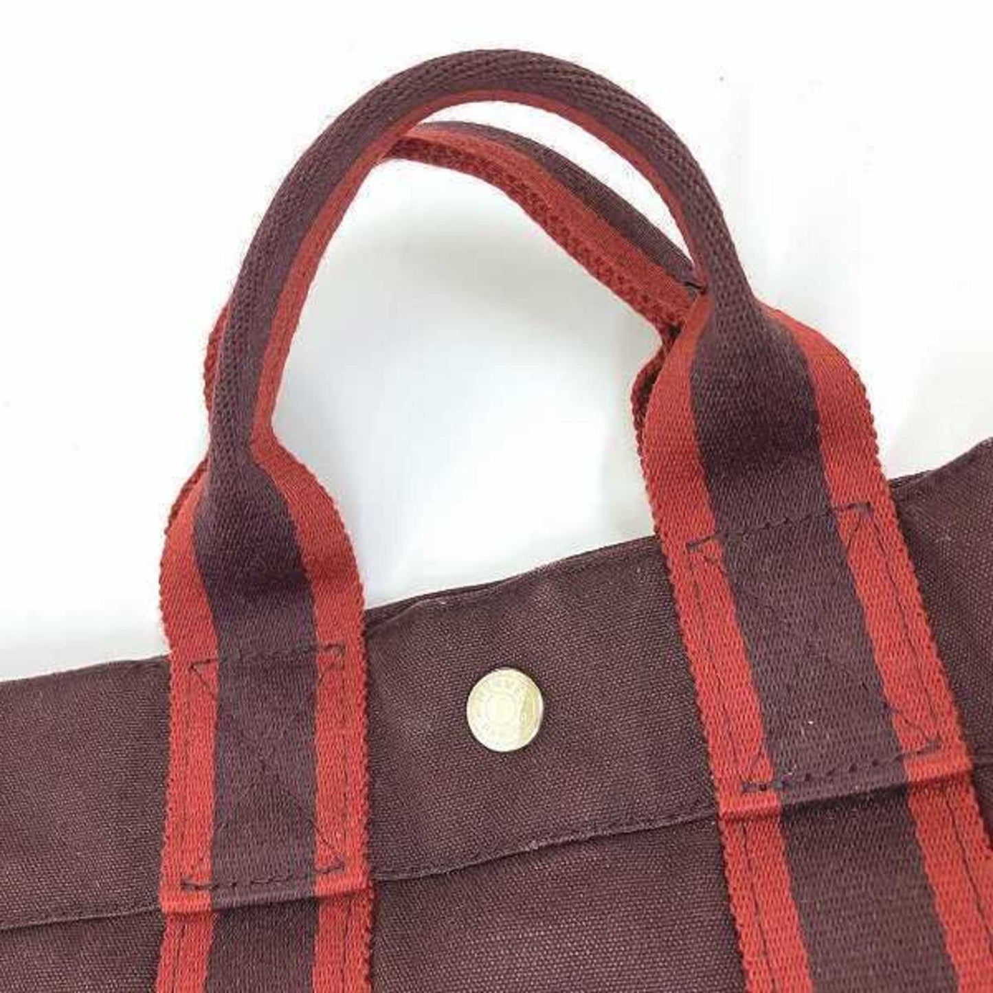 Hermès Fourre tout Burgundy Canvas Tote Bag