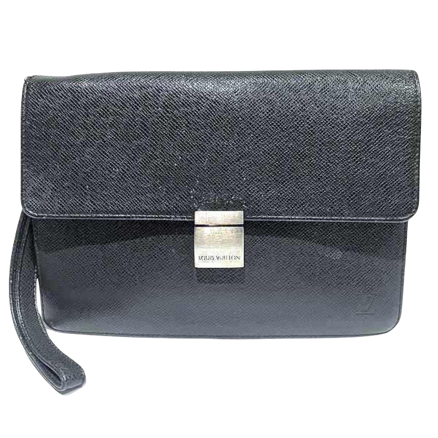 Louis Vuitton Selenga Black Leather Clutch Bag