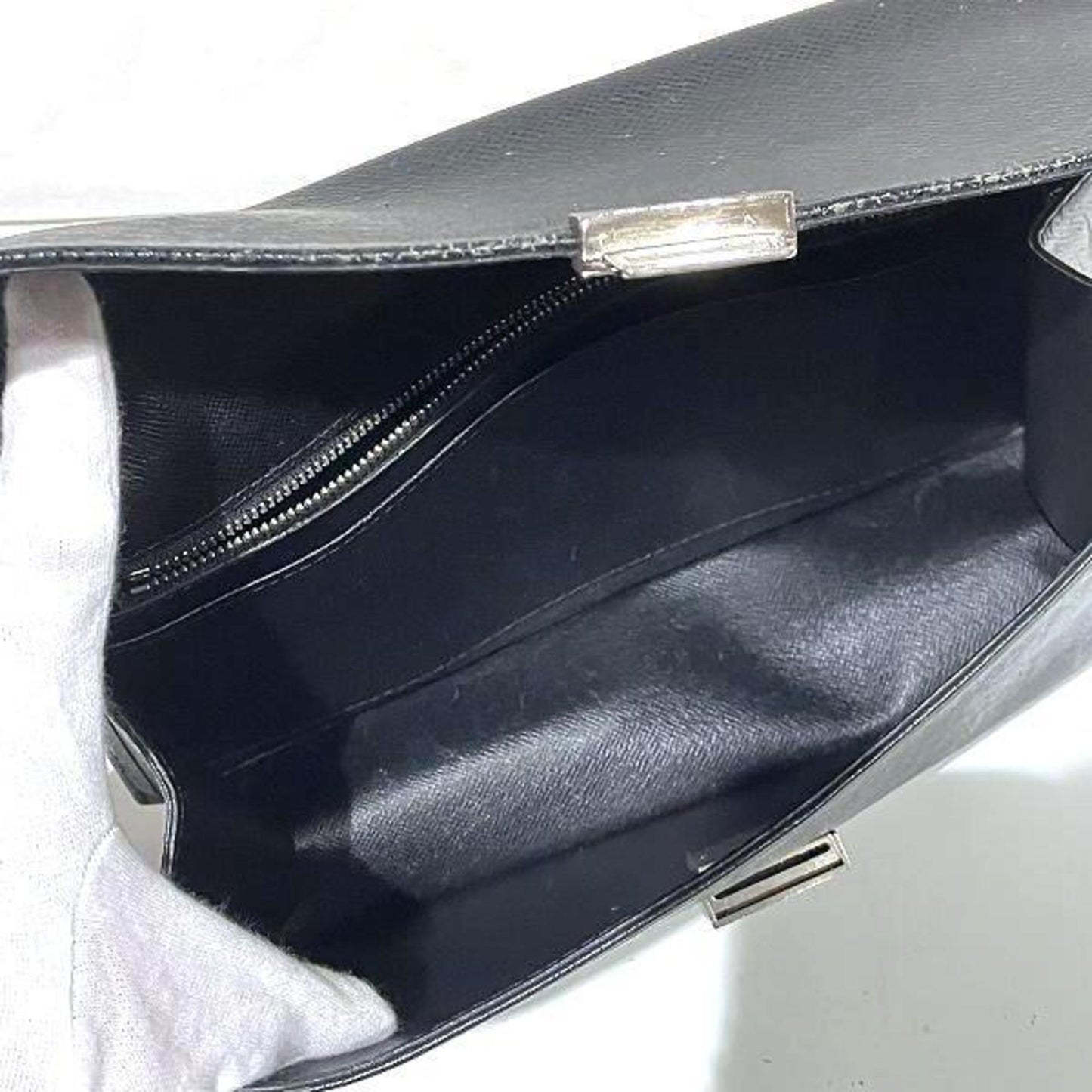 Louis Vuitton Selenga Black Leather Clutch Bag