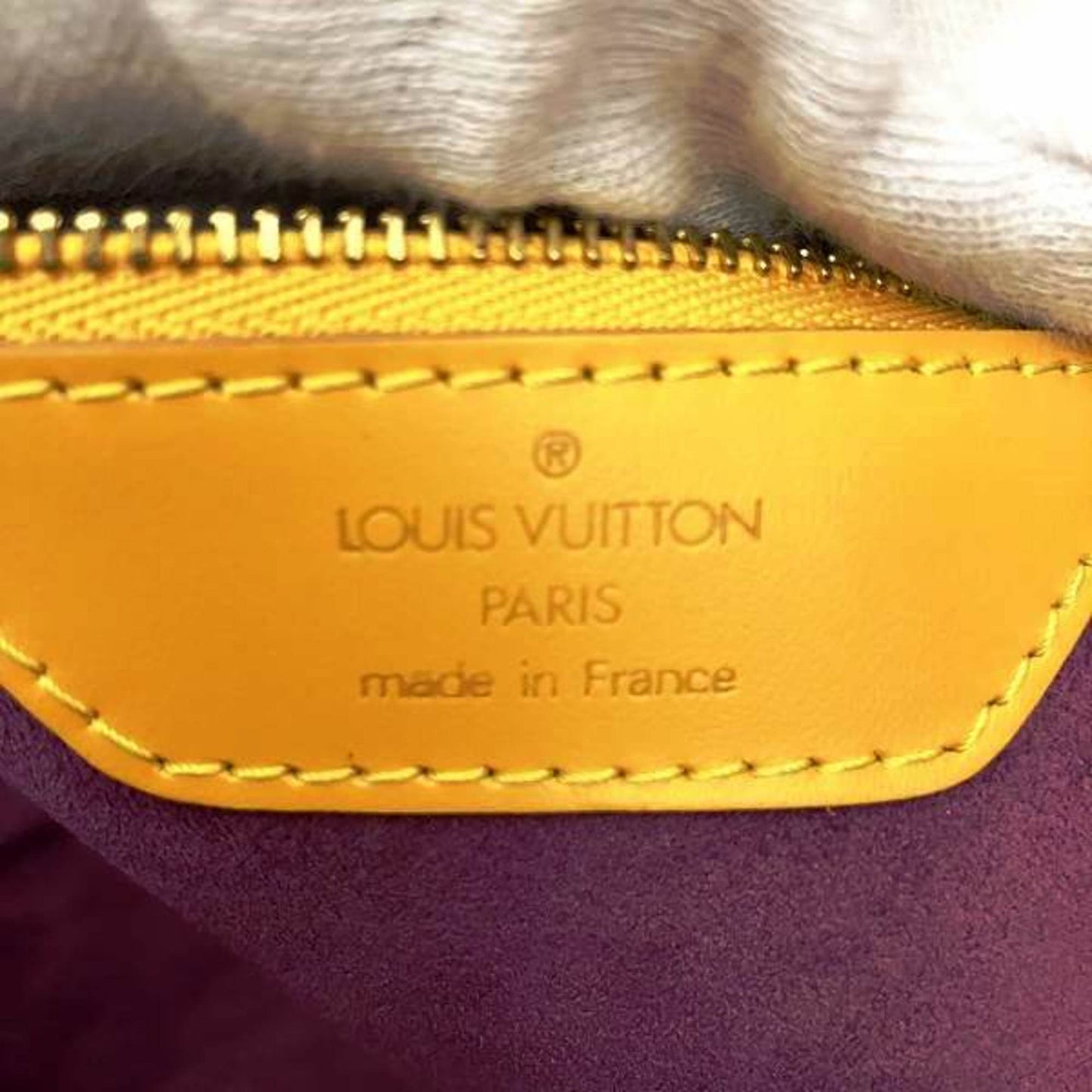 Louis Vuitton Alma Yellow Leather Hand Bag