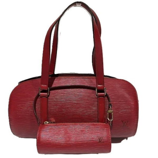 Louis Vuitton Soufflot Red Leather Hand Bag