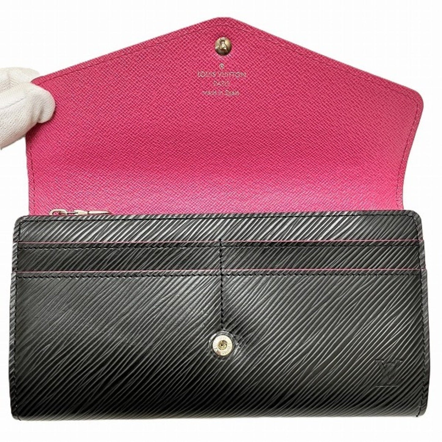 Louis Vuitton Portefeuille Sarah Black Leather Wallet Accessories