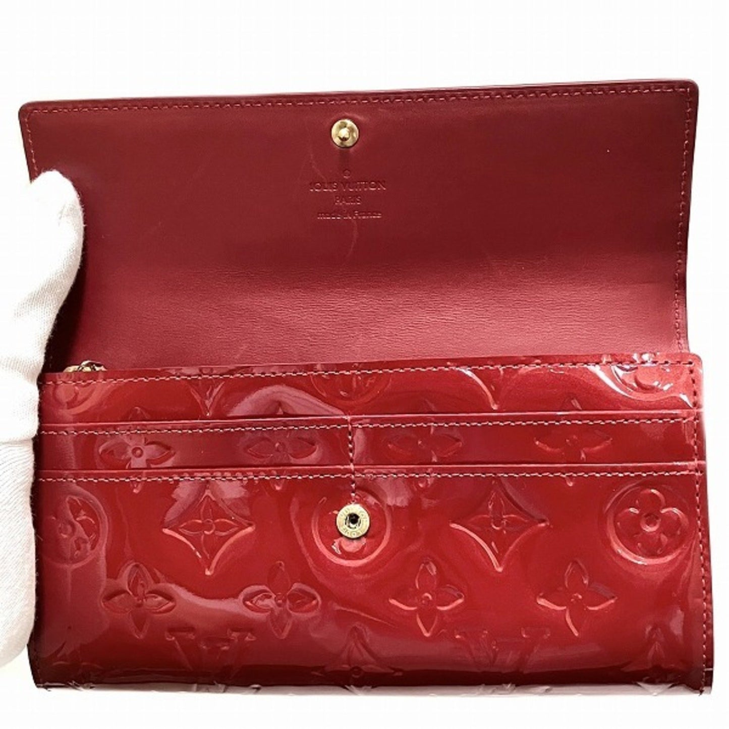 Louis Vuitton Sarah Burgundy Patent Leather Wallet Accessories