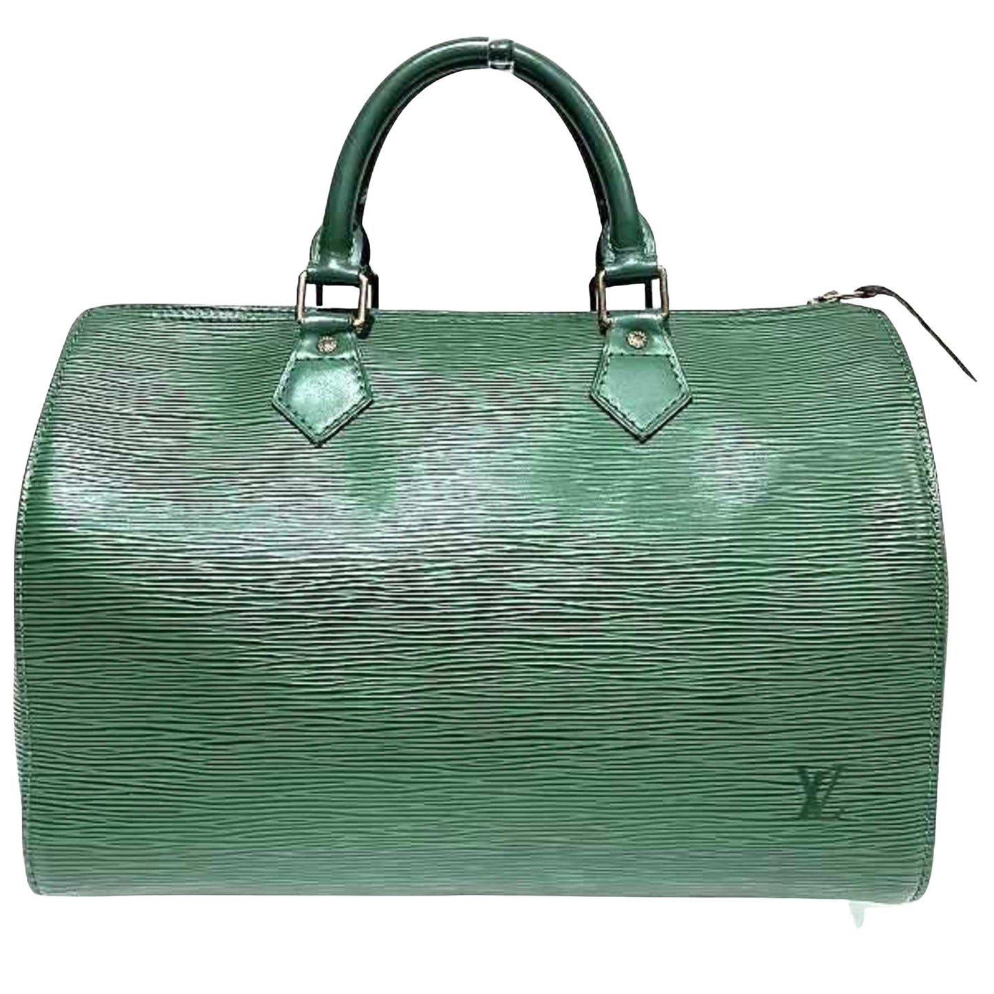 Louis Vuitton Speedy 30 Green Leather Hand Bag