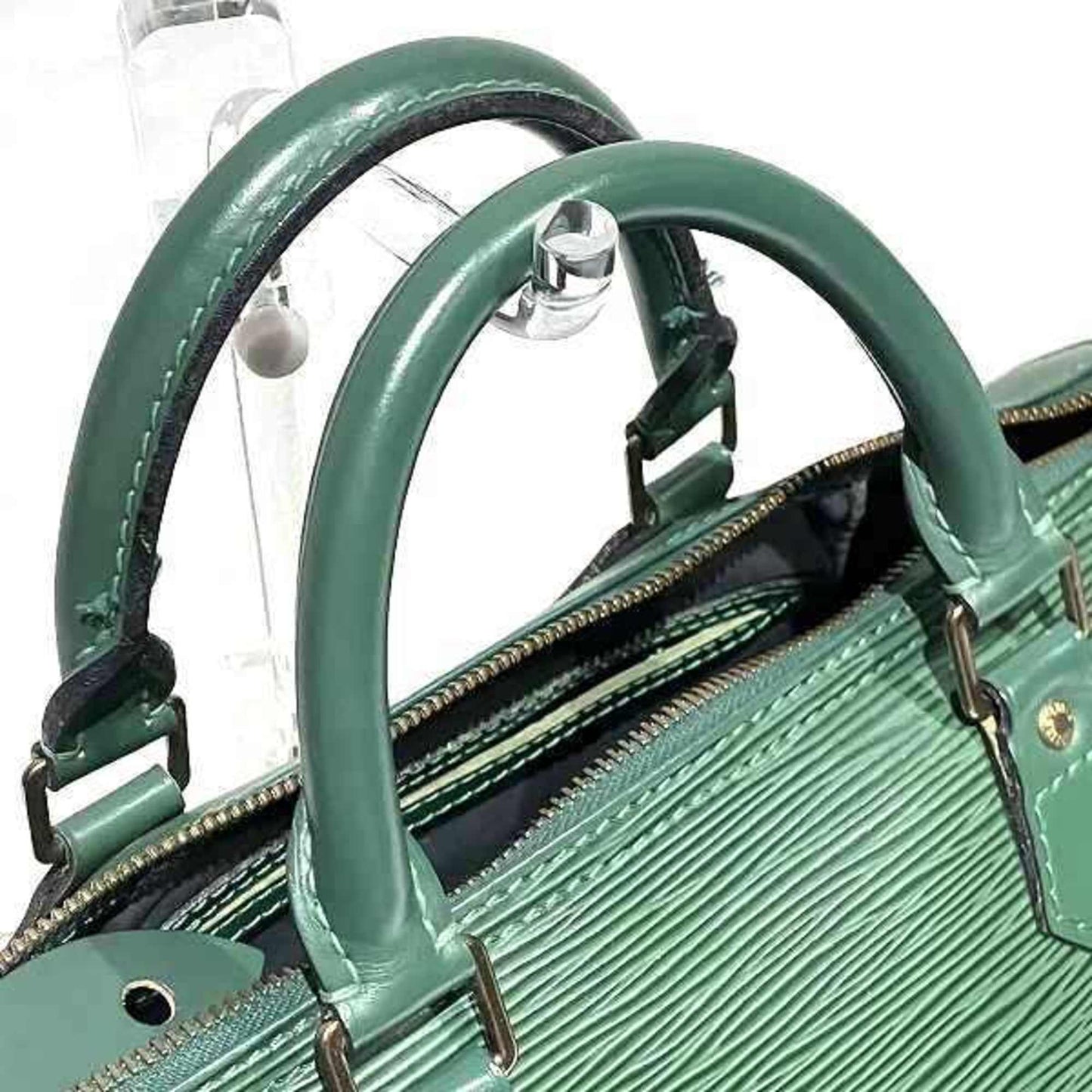 Louis Vuitton Speedy 30 Green Leather Hand Bag