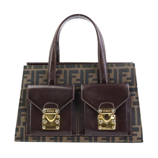 Fendi Zucca Brown Canvas Hand Bag