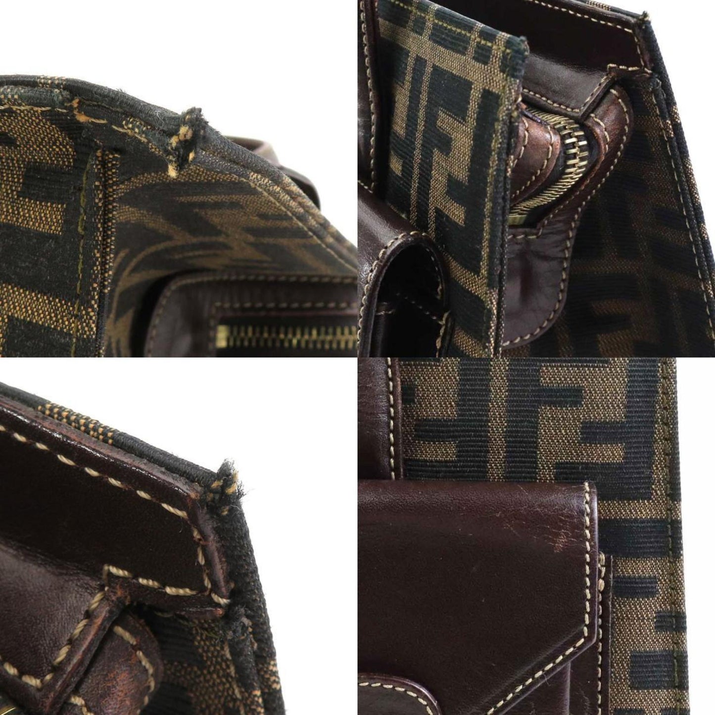 Fendi Zucca Brown Canvas Hand Bag