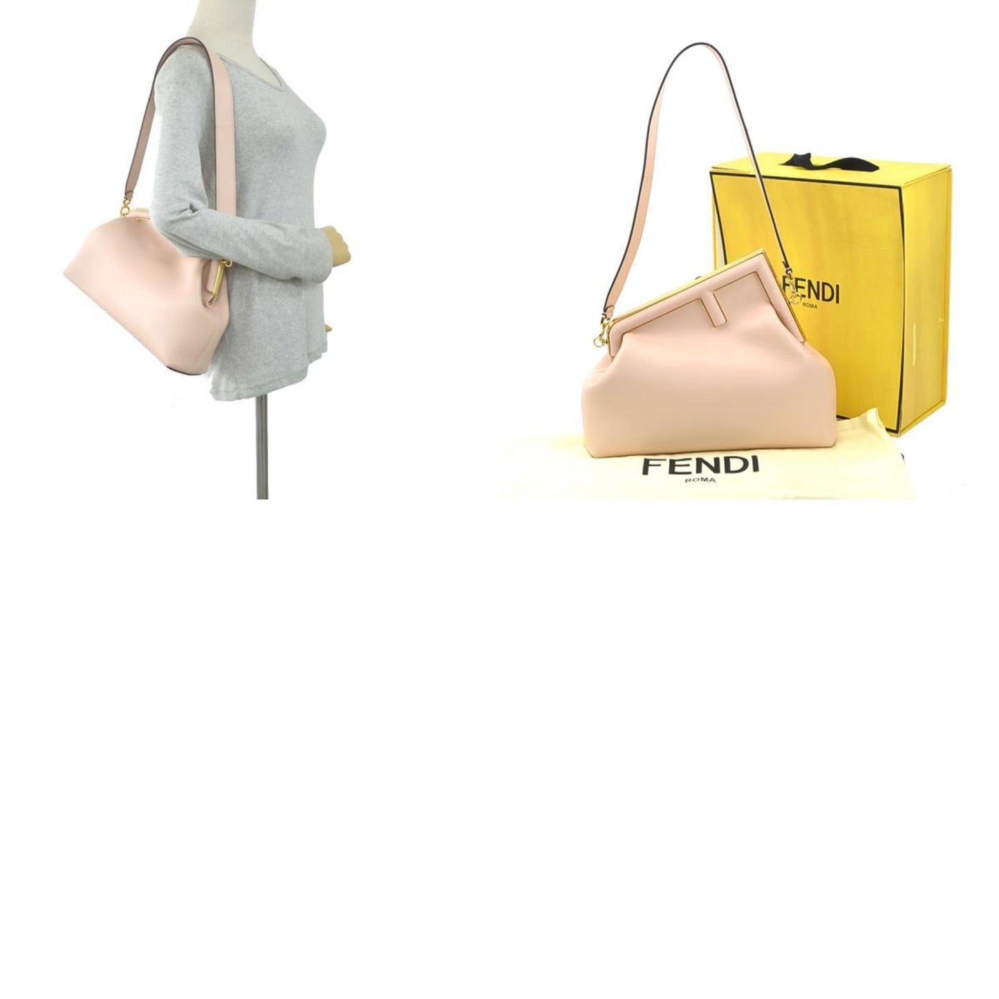 Fendi First Pink Leather Shoulder Bag