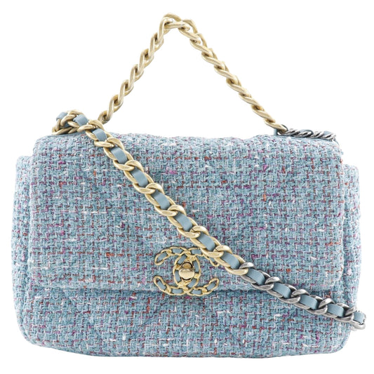 Chanel Blue Tweed Shopper Bag