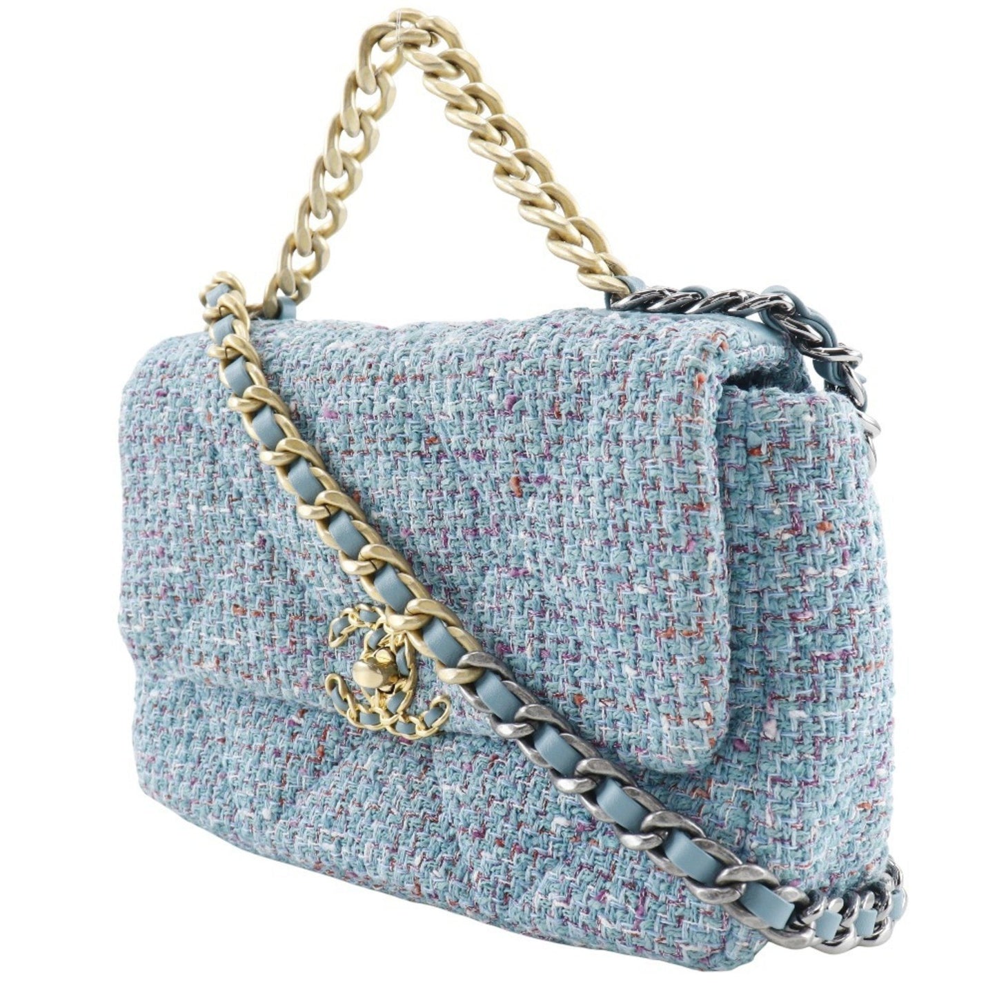 Chanel Blue Tweed Shopper Bag