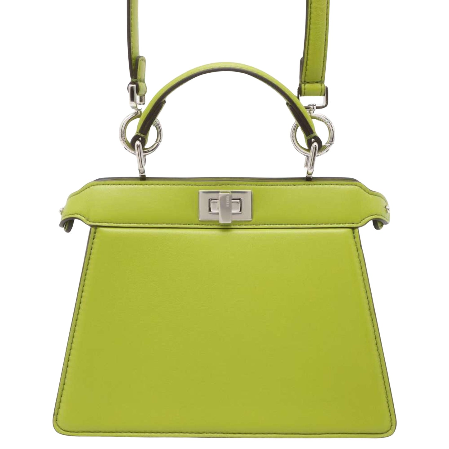 Fendi Peekaboo Green Leather Hand Bag