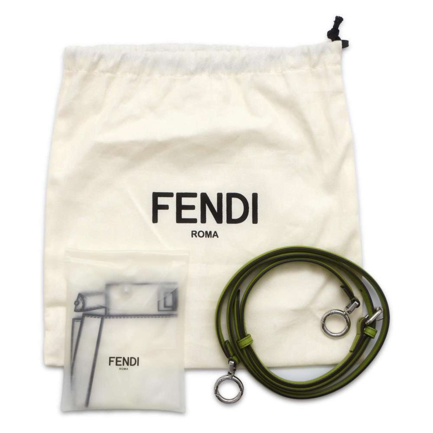 Fendi Peekaboo Green Leather Hand Bag