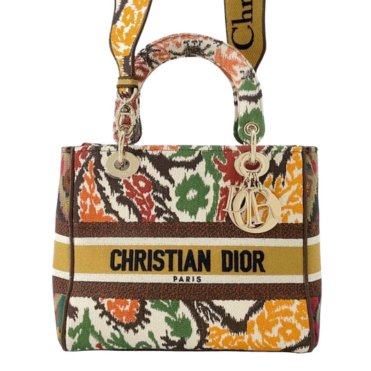 Dior Lady D-Light Multicolour Canvas Hand Bag