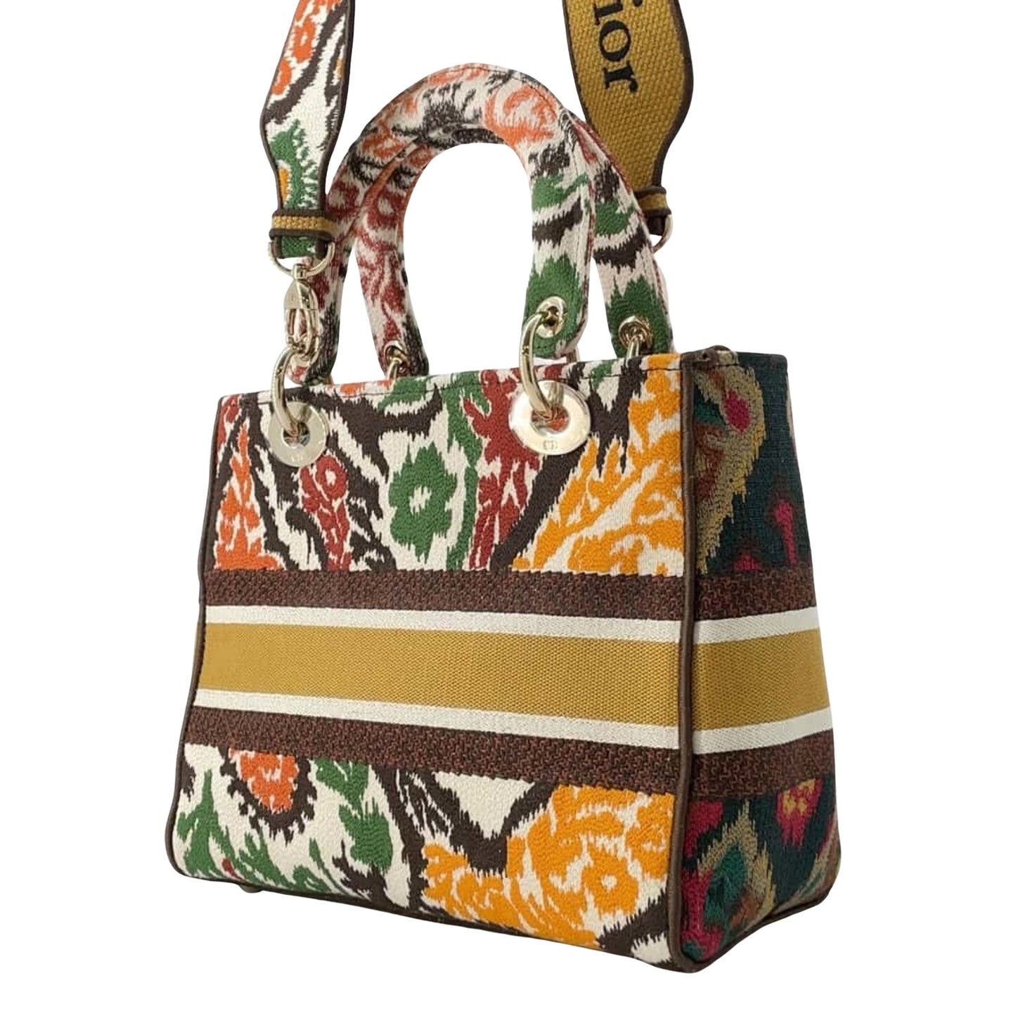 Dior Lady D-Light Multicolour Canvas Hand Bag