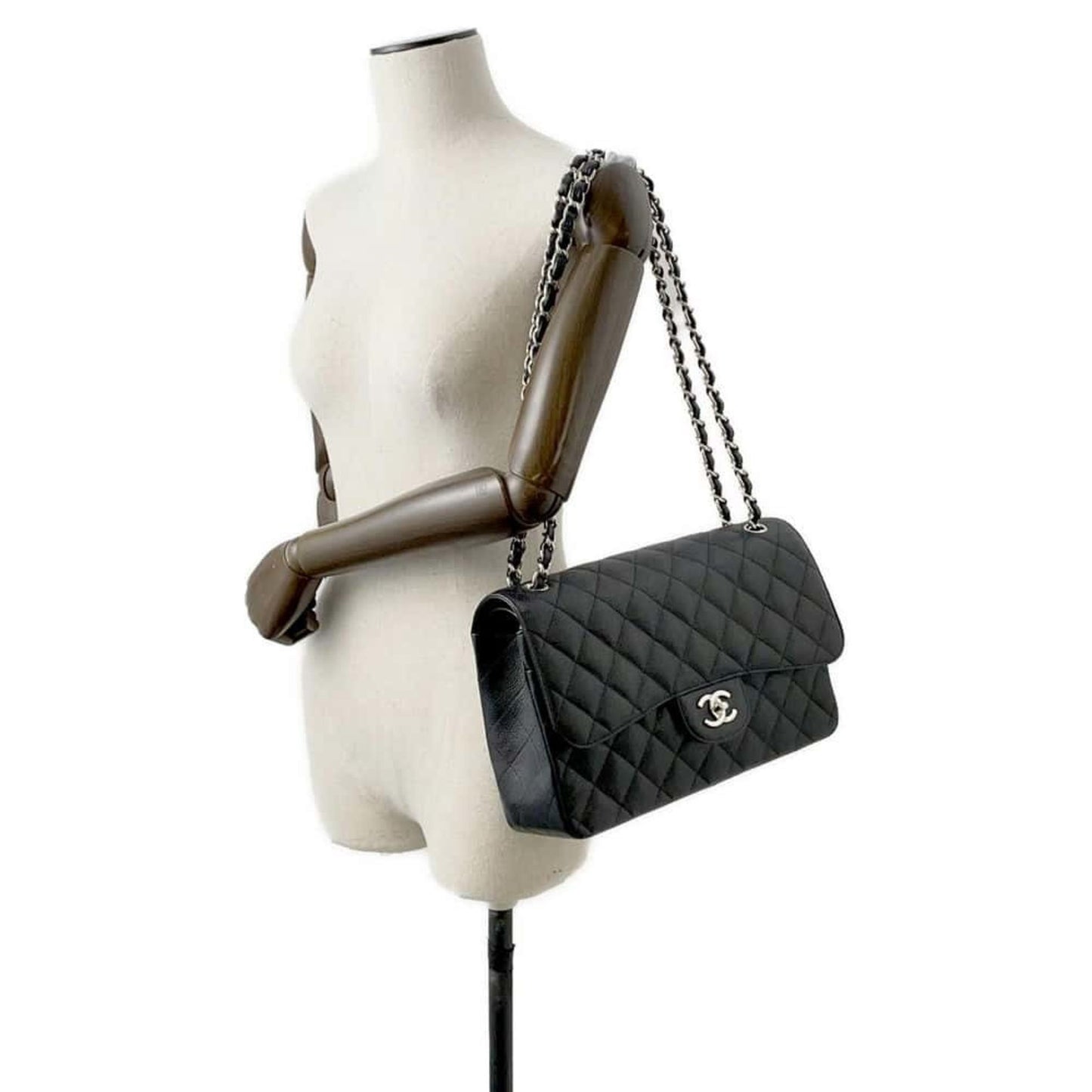 Chanel Timeless Black Leather Shoulder Bag