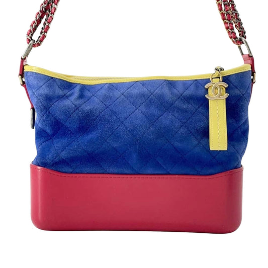 Chanel Gabrielle Blue Suede Shoulder Bag