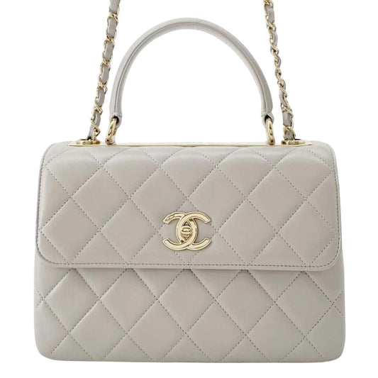 Chanel Sac à Rabat Grey Leather Hand Bag