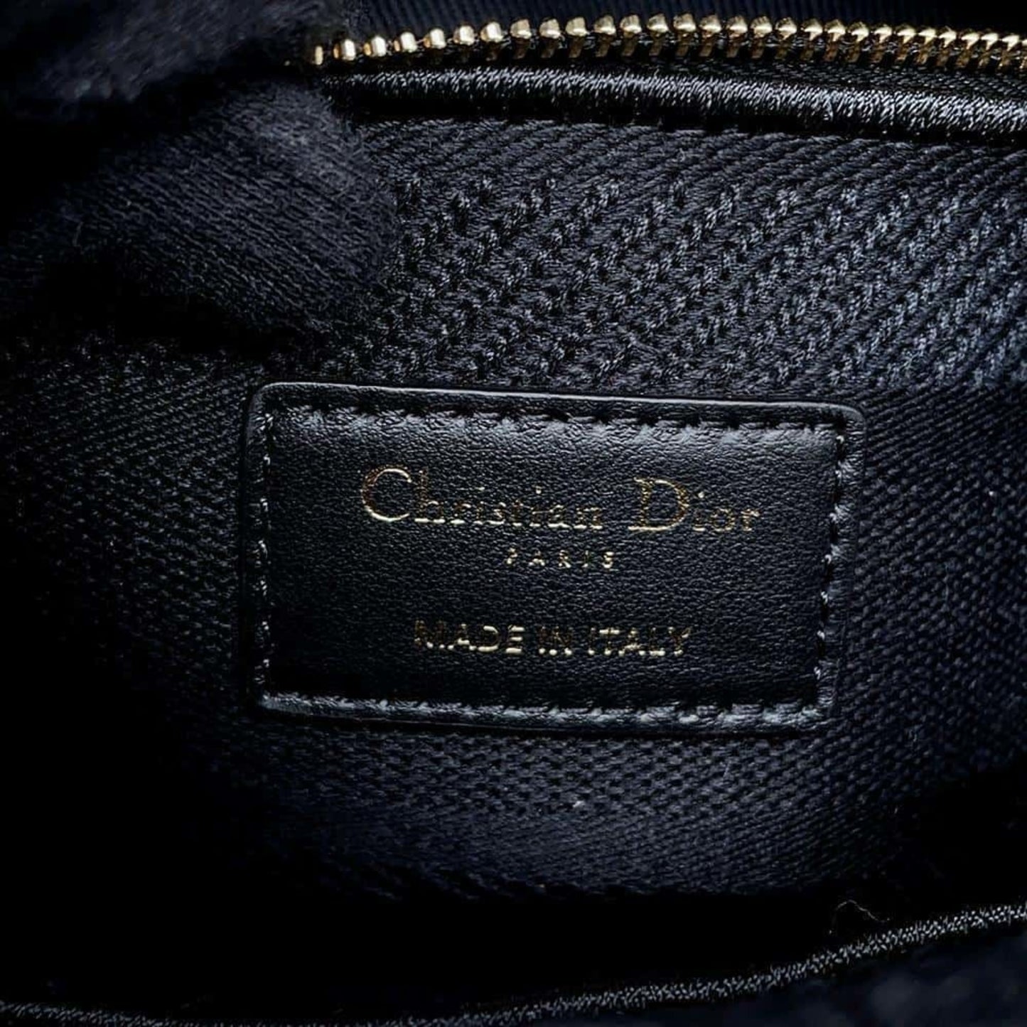 Dior Lady D-Light Black Canvas Hand Bag