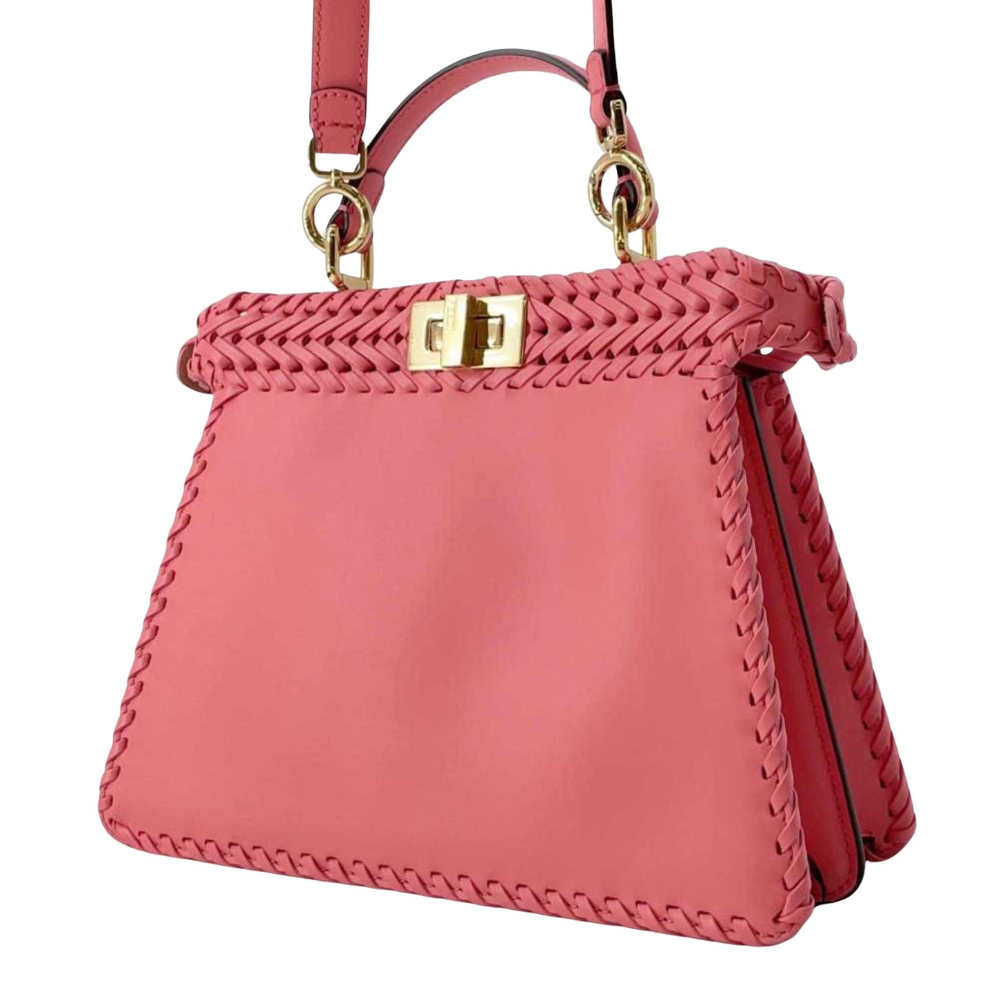 Fendi Peekaboo Pink Leather Hand Bag