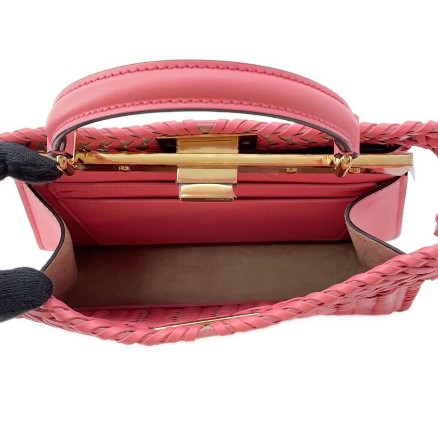 Fendi Peekaboo Pink Leather Hand Bag