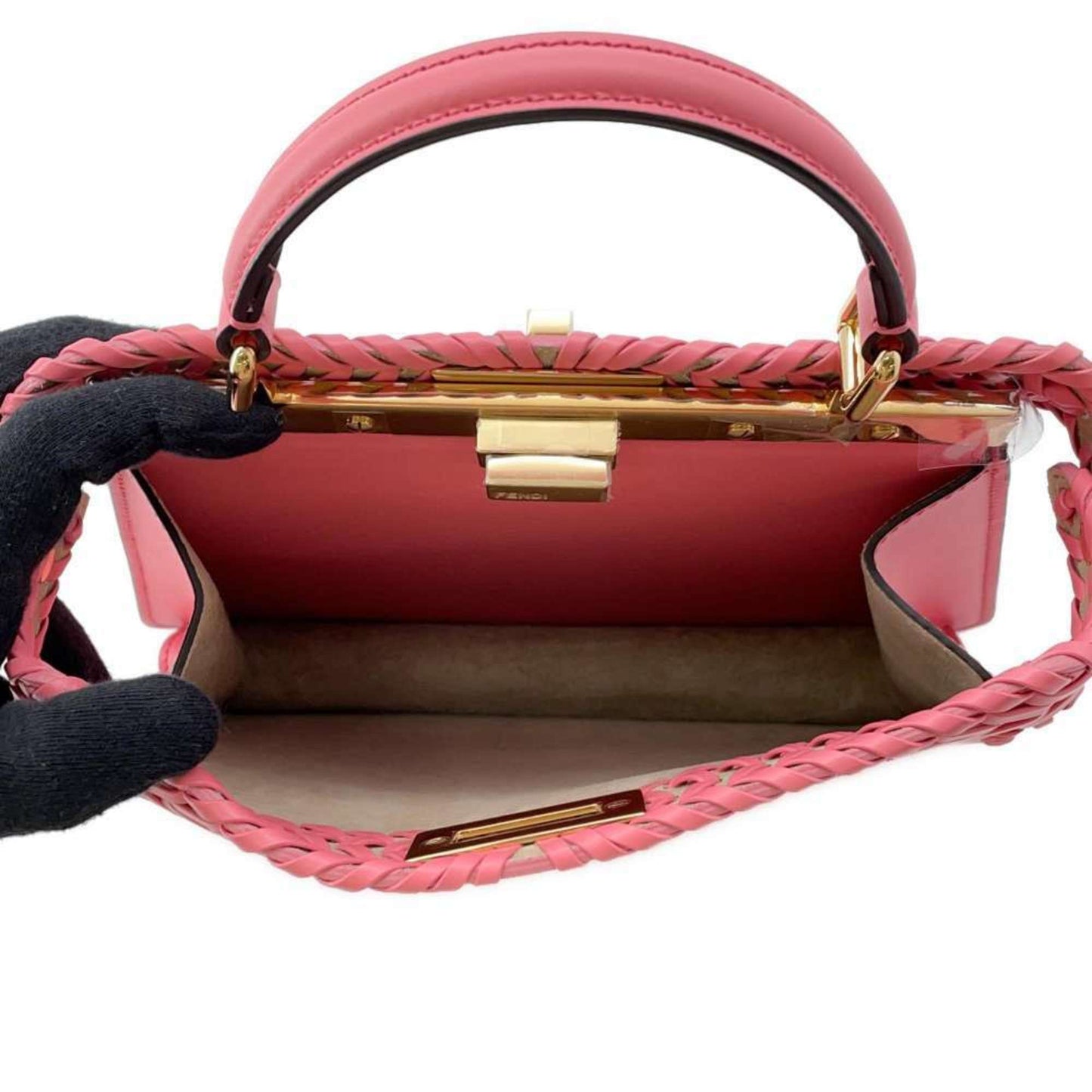 Fendi Peekaboo Pink Leather Hand Bag