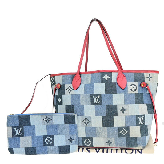 Louis Vuitton Neverfull MM Blue Denim - Jeans Tote Bag