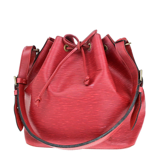 Louis Vuitton Noé Red Leather Shoulder Bag