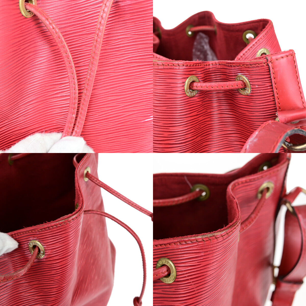 Louis Vuitton Noé Red Leather Shoulder Bag