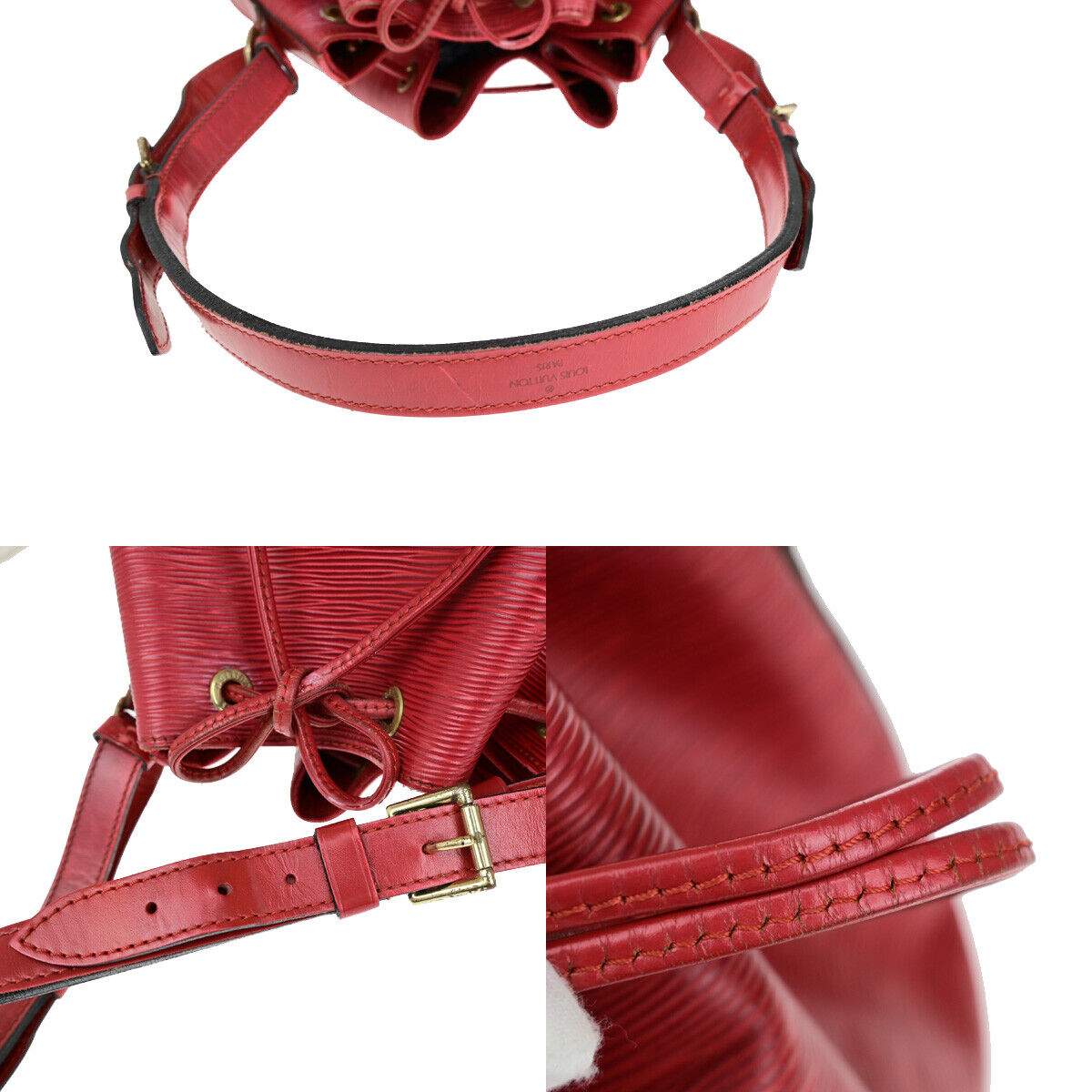 Louis Vuitton Noé Red Leather Shoulder Bag