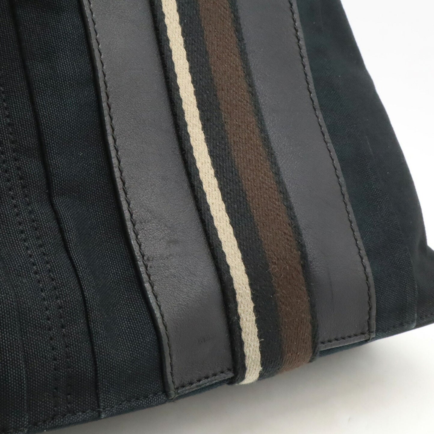 Hermès Troca Black Canvas Shoulder Bag