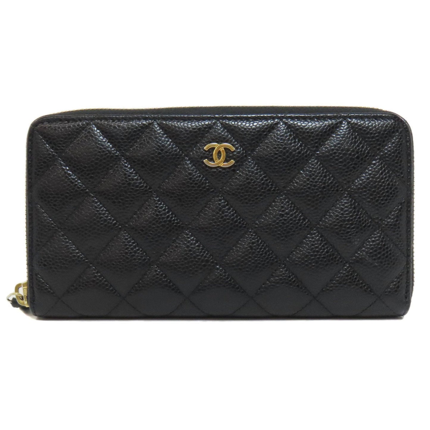 Chanel Zip around wallet Black Leather Wallet Accessories