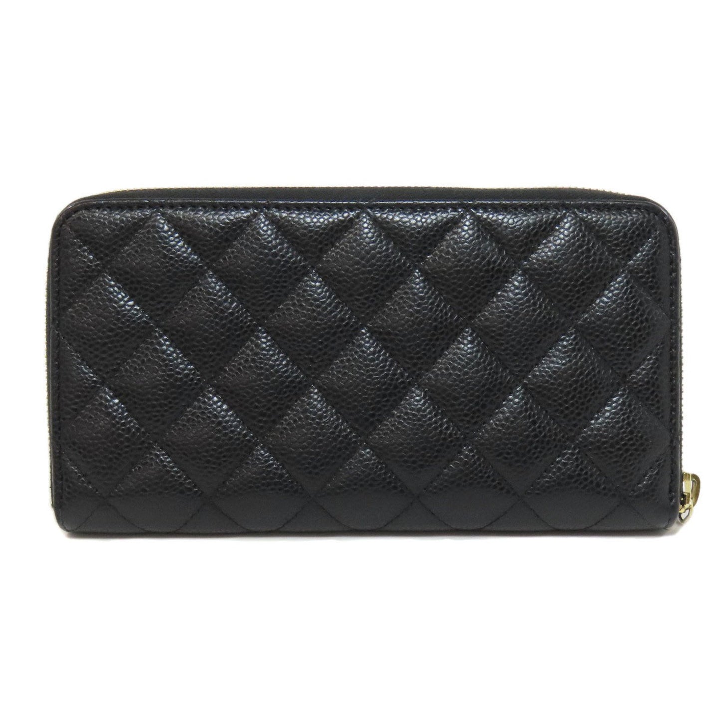 Chanel Zip around wallet Black Leather Wallet Accessories