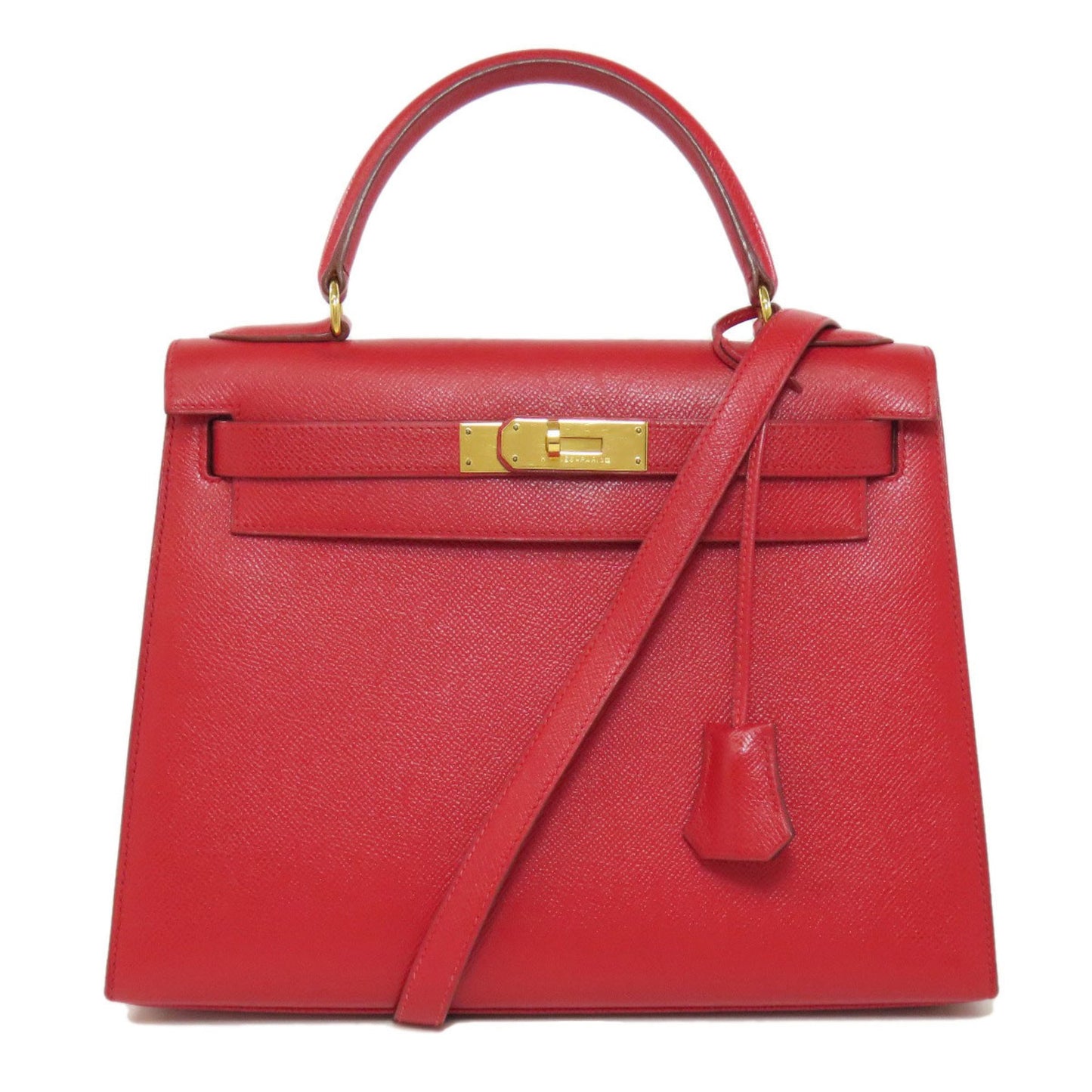 Hermès Kelly 28 Red Leather Hand Bag