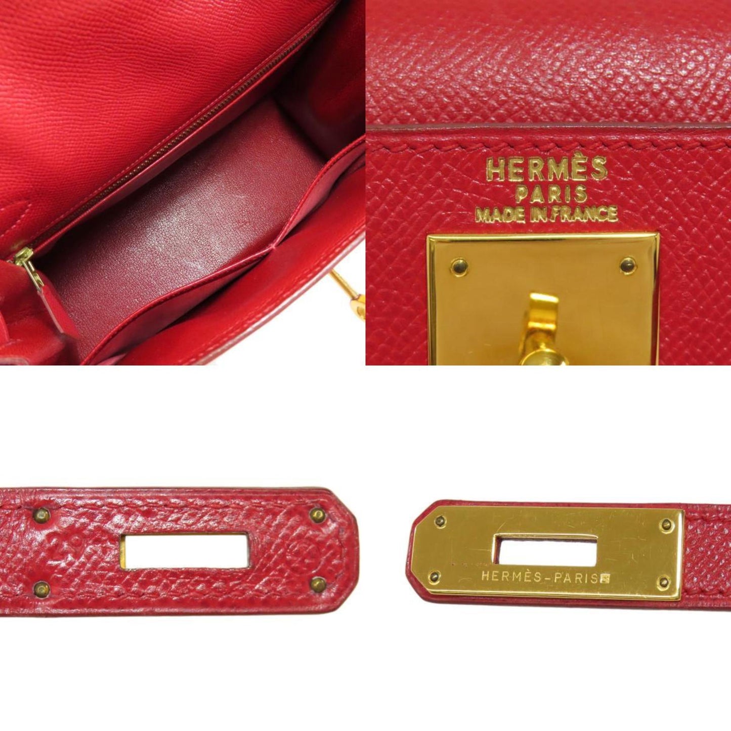 Hermès Kelly 28 Red Leather Hand Bag