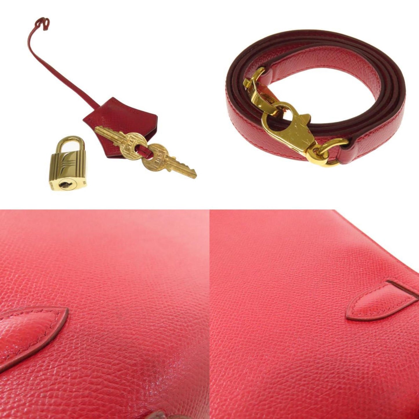 Hermès Kelly 28 Red Leather Hand Bag