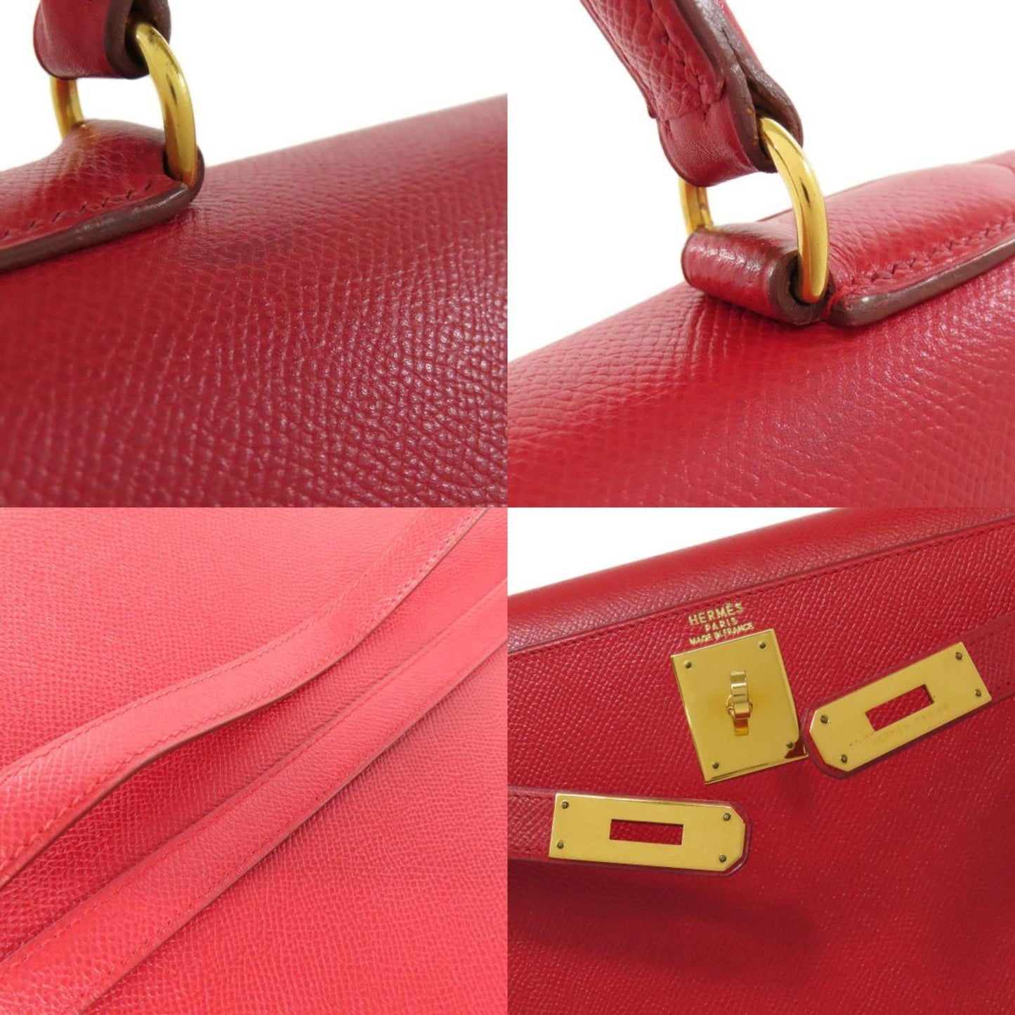 Hermès Kelly 28 Red Leather Hand Bag