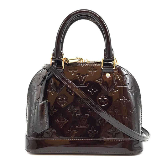 Louis Vuitton Alma Burgundy Patent Leather Hand Bag