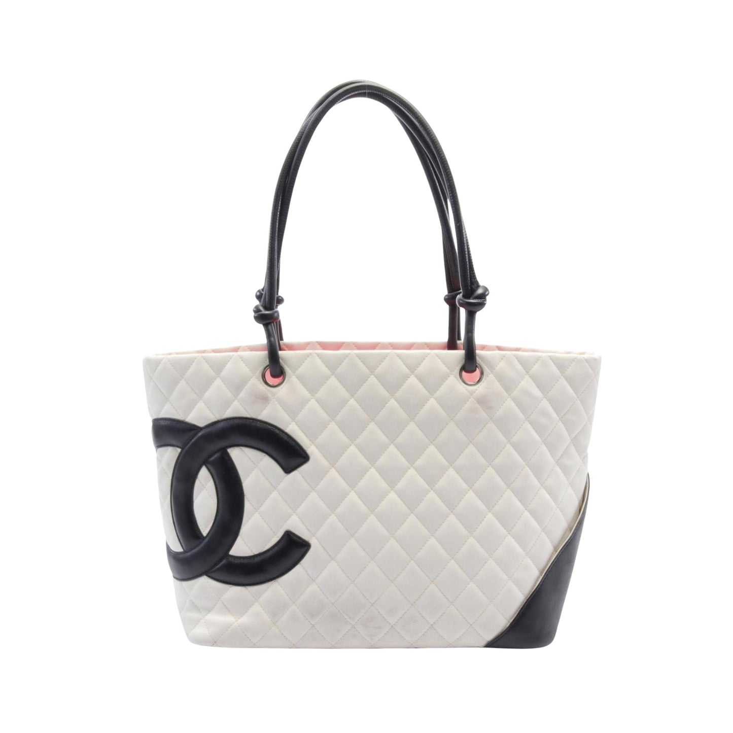 Chanel Cambon White Leather Tote Bag