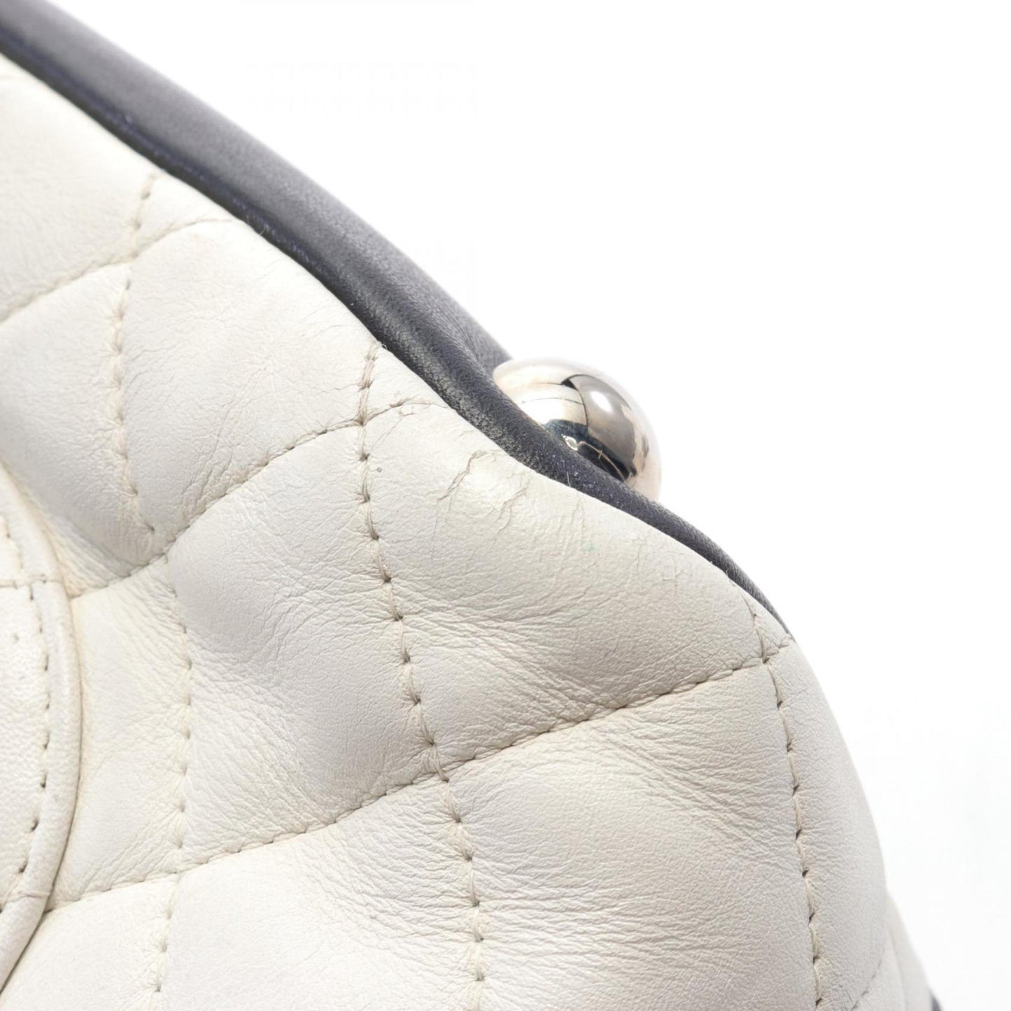 Chanel Cambon White Leather Tote Bag