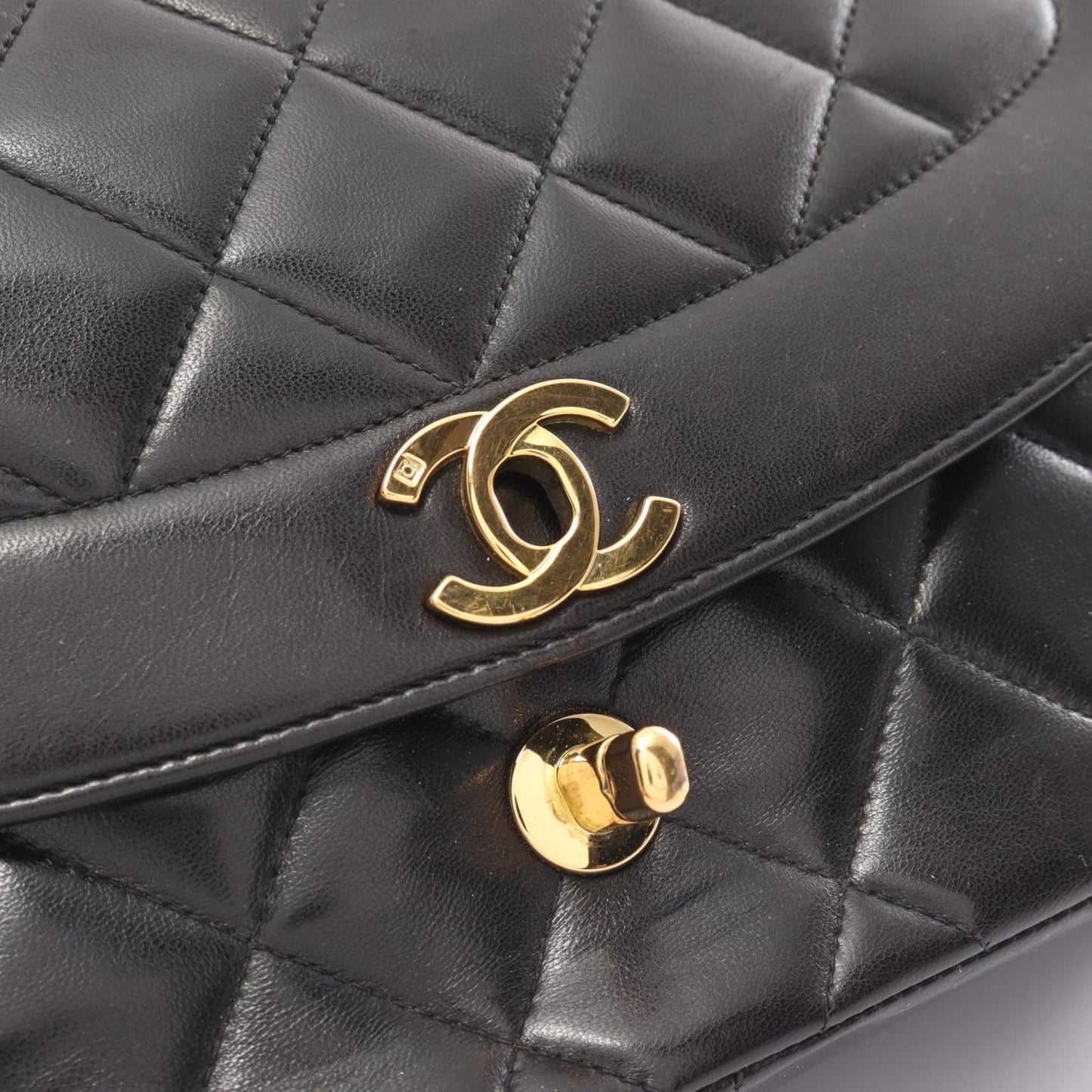 Chanel Diana Black Leather Shoulder Bag